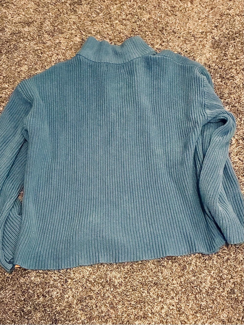 Edikted Teal Ribbed Quarter-Zip Pullover - Picture 2 of 2